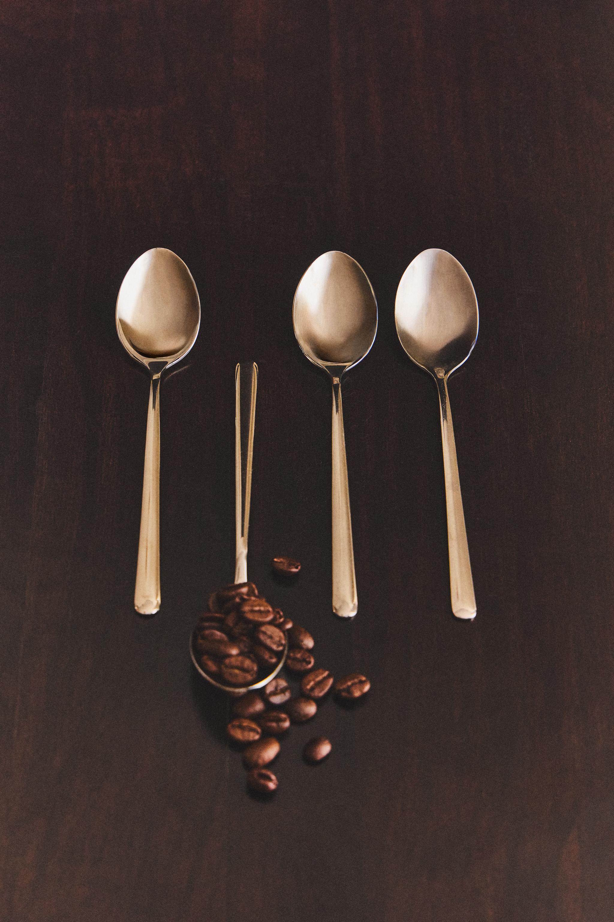 SET OF SHINY STEEL DESSERT SPOONS (SET OF 4)